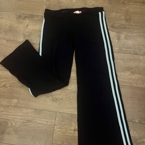 Low rise Black Pants with Blue Stripes